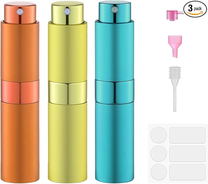 Perfume Atomizer Travel Bottle Refillable: Cologne Sprayer Portable for Men - Mini Spray Empty for Refill - 8ml Small Size Orange