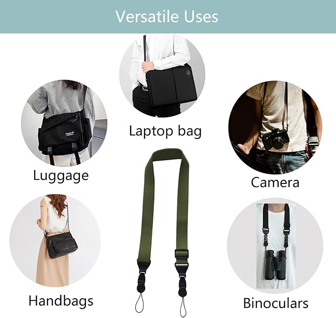 3 Pack Adjustable Shoulder Strap:Comfortable for iPad Strap Nylon Neck Lanyard for iPad/Samsung Tablet Case,Camera Binocular Crossbody Laptop Luggage Bag(Army Green)