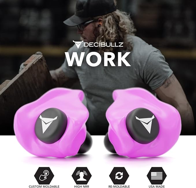 Decibullz - Custom Molded Earplugs, 31dB Highest NRR, Comfortable Hearing Protection for Shooting, Travel, Work and Concerts