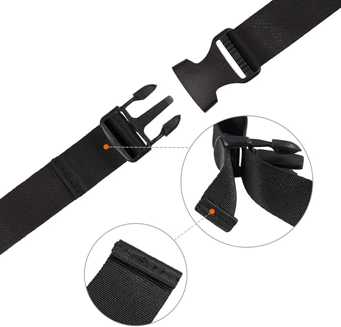 Vigorport Utility Straps Quick Release Nylon Backpack Accessory Bag Strap,Adjustable for Hiking,Travel,Outdoor Sports-4 Pack (Black, 1.25" W-72 L)