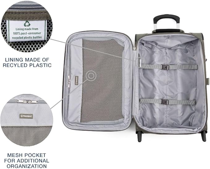 Travelpro Maxlite 5 Softside Expandable Upright 2 Wheel Carry-on Luggage, Lightweight, 21-Inch - Slate Green