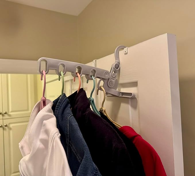 WaWacomp1PC Portable Folding Clothes Drying Rack and 5 Pcs Foldable Hangers which is a Great Combo for Travel, Hotels, Camping, with a Large Storage Bag