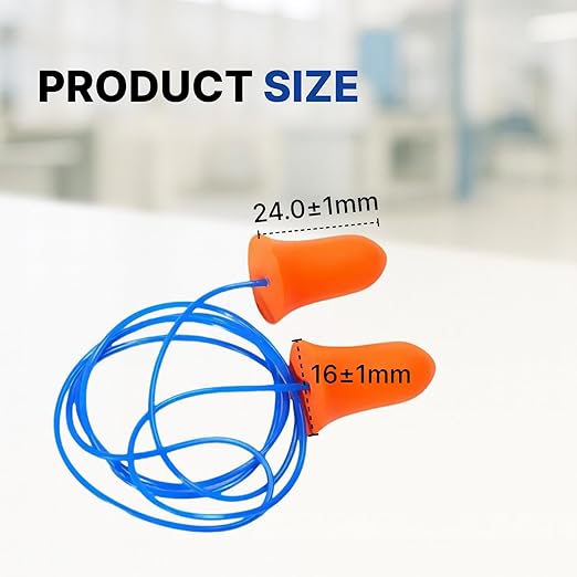 NORTHSKY Foam Ear Plugs, 200 Pairs Foam Earplugs for Sleeping, Effective Noise Reduction NRR of 32 dB, Bulk Ear Plugs with Cord, Bell Shape, Slow Rebound