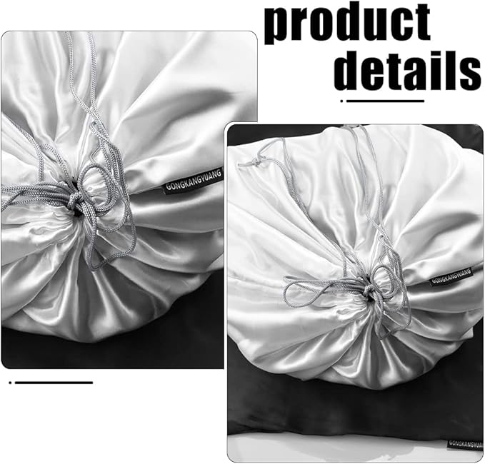 6 Pack Silk Dust Cover Bags for Handbags, Purses, Shoes & Boots - Dustproof Drawstring Bags - Travel Storage Pouches (White, 23.6 19.6 in)