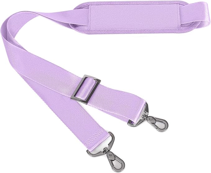 MOSISO 56 inch Shoulder Strap, Adjustable Thick Soft Universal Replacement Non-Slip Fit Padded with Metal Swivel Hooks for Laptop Shoulder Bag/Laptop Messenger Bag/Crossbody Bag, Purple