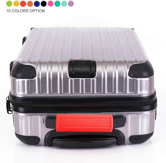Luggage Handle Wrap 5 Pack-Leather Luggage Handle Wraps for Suitcase/Handbag/Duffel Bag/Car Bright Luggage Identfier/Handle Covers/Grips Luggage Accessories for Travel 3.0 (Red)
