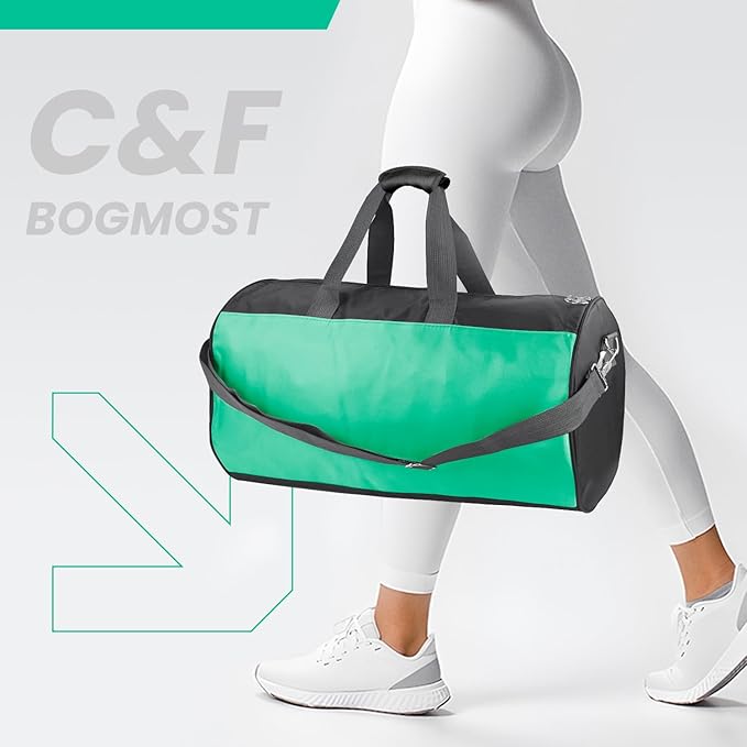 C&F BOGMOST Travel Duffel Bag Large Foldable Waterproof Gym Bag for Gym Beach Swim Bag Men Women Duffle Bag Lightweight Oxford Cloth Sports Bag-Green