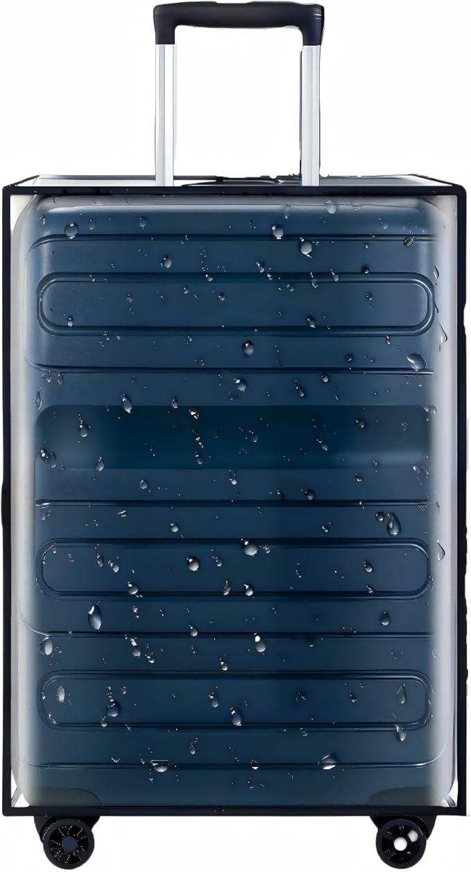 30 Inch Clear PVC Luggage Cover, Waterproof Suitcase Protector with Tag Pocket, Reusable Dustproof Travel Cover for 30” Checked Luggage