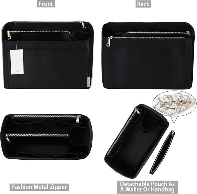 ZTUJO Purse Organizer, Felt Bag Organizer Purse Organizer Insert For Speedy, Neverfull, Graceful, Neverfull,Tote, Handbag,Shaper