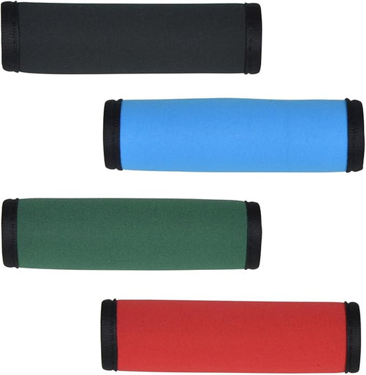4pcs Neoprene Luggage Handle Wraps, Detachable Handle Covers Bright Suitcase Identifier for Travel Bag/Beach Bag/Backpacks (4Pcs-Black & Blue & Green & Red)