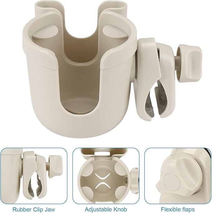 Accmor Stroller Cup Holder with Phone Holder, Bike Cup Holder, Universal Cup Holder for Uppababy Nuna Doona Strollers, 2-in-1 Cup Phone Holder for Stroller Bike Wheelchair Walker Accessory