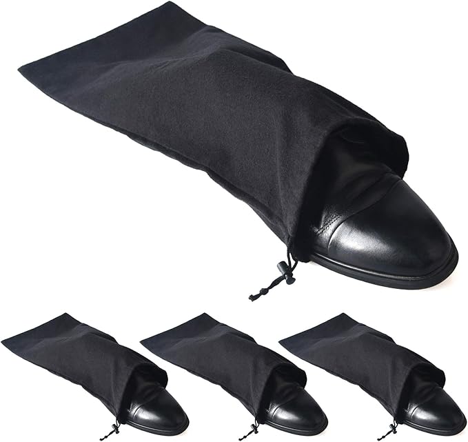PlasMaller Shoe Storage Bags 100% Cotton with Drawstring for Men and Women for Travel Protecting and Storing Shoes