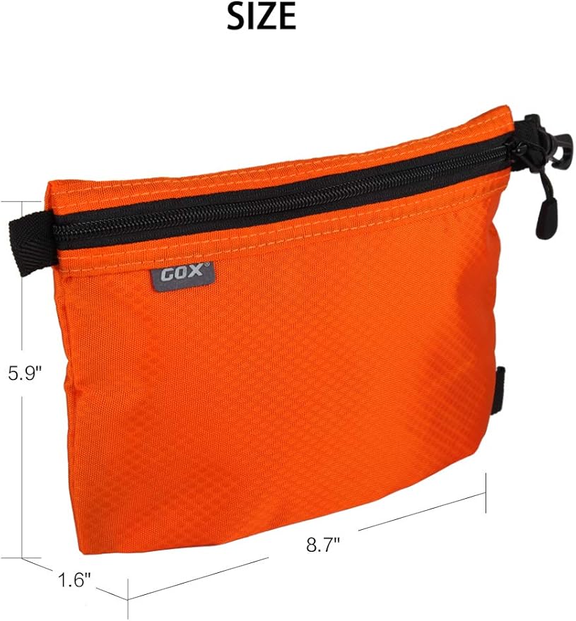 GOX Small Toiletry Bag for Men Bulk Cosmetic Bag Dopp Kit Carry On Zipper Pouch Organization Nylon Small Packing Sack Water Repellent(Orange)