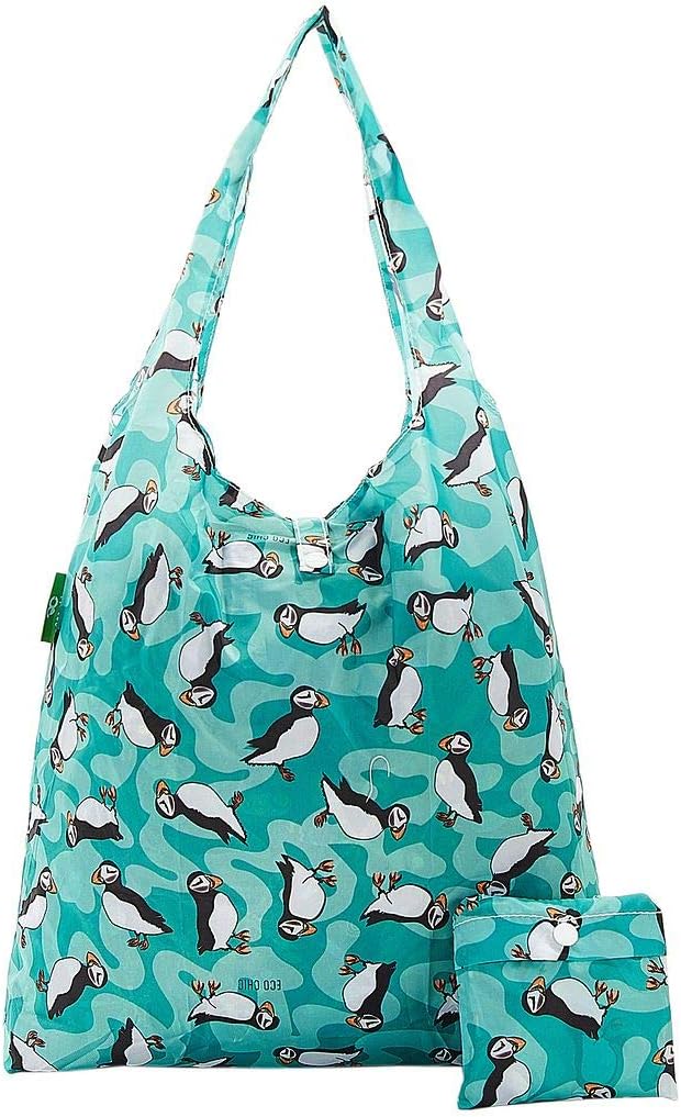 ECO CHIC Foldable Reusable Grocery Bags - Lightweight, Recycled & Reusable Shopping Bag - Waterproof Packable Tote