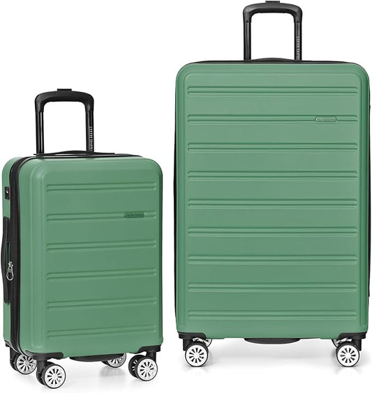 Travel Select Snowcreek Hardside Expandable Spinner Luggage Set w/USB Port, Green, 2-Piece