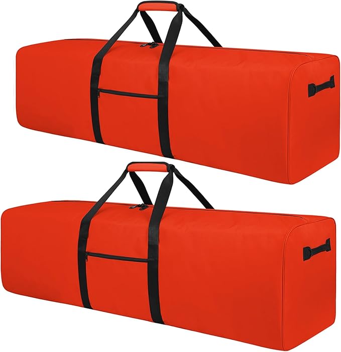Urbanstand 52 Inch Large Duffle Bag for Travel Camping Sport Equipment Storage Bag with 2-way Lockable Zippers (Orange 2Pack)