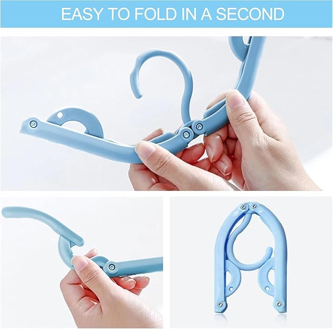 10Pcs Multicolor Travel Hangers, Portable Folding Clothes Hanger Foldable Drying Rack for Camping Home Use
