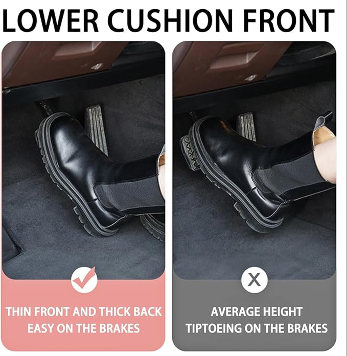 Car Seat Cushion, Auto Gel Infused Memory Foam Cushion for Driver Comfortable Driving Hip Pressure Relief Office Chair, Universal for Vehicles and Office Chairs (Gray/Black)