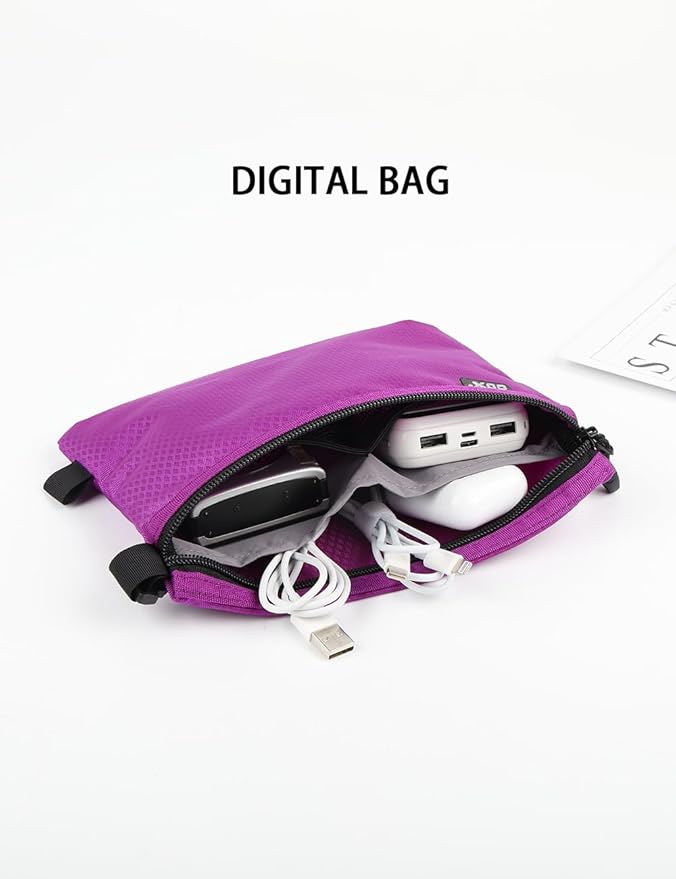 GOX Small Toiletry Bag for Men Bulk Cosmetic Bag Dopp Kit Carry On Zipper Pouch Organization Nylon Small Packing Sack Waterproof (Purple)