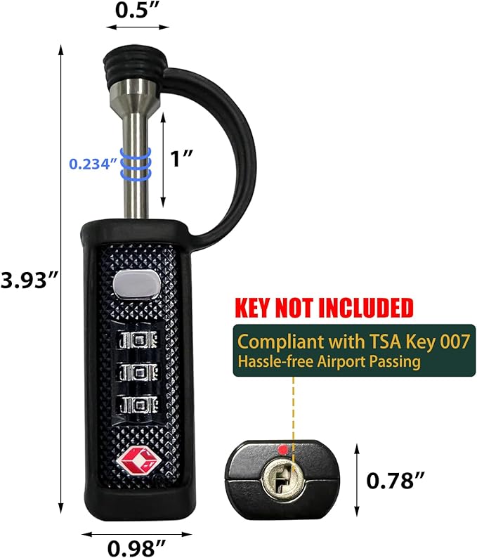 LAFENLIN Gun Case Locks 2 Pack, TSA Approved Case Lock for Gun Case, Handgun Case Padlock for Gun Safe, Air Travel Padlock Hard Pistol Case Lock for Rifles & Shotguns, 3 Digits Heavy Duty TSA Locks