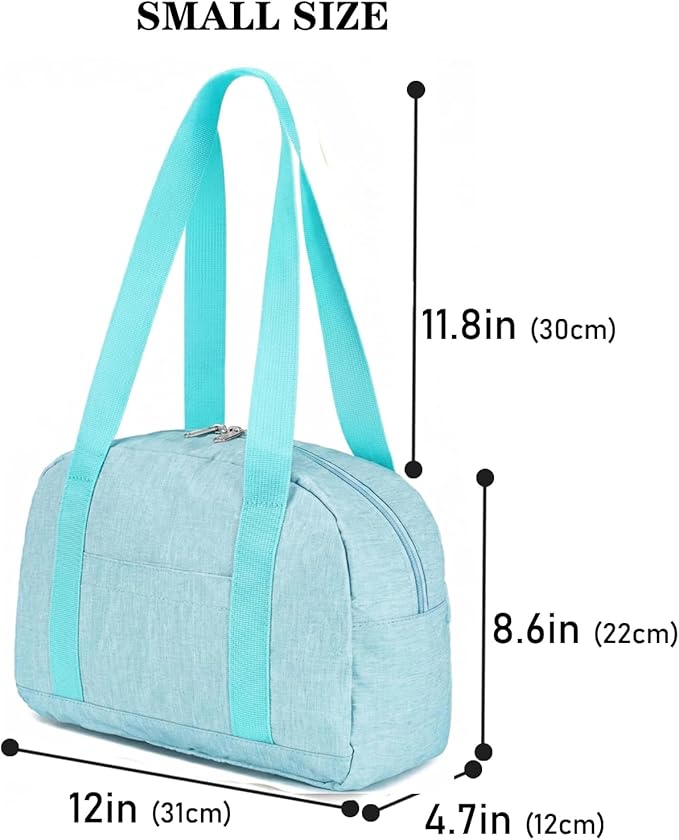 Mini Gym Bag for Women Girls, 12 inch Small Gym Tote, Lightweight Small Carry On Duffle Bag for Travel Sports