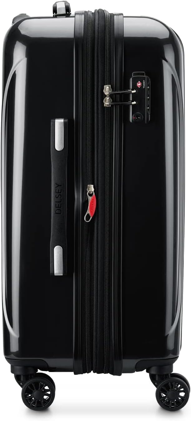 DELSEY PARIS Helium Aero Hardside Expandable Luggage with Spinner Wheels, Black, Carry-On Plus 21 Inch
