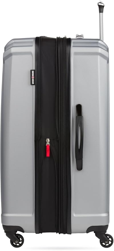 SwissGear 3750 Hardside Expandable Luggage with Spinner Wheels, Silver, 3-Piece Set (20/24/27)
