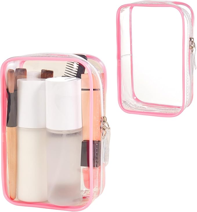 2 Packing Cubes 1 Quart Size Travel Bag TSA Approved Toiletry Bag Clear Small Purse Pouch International Long Flight Must Haves for Toiletries Makeup Liquids Airplane Europe Vacation Essentials