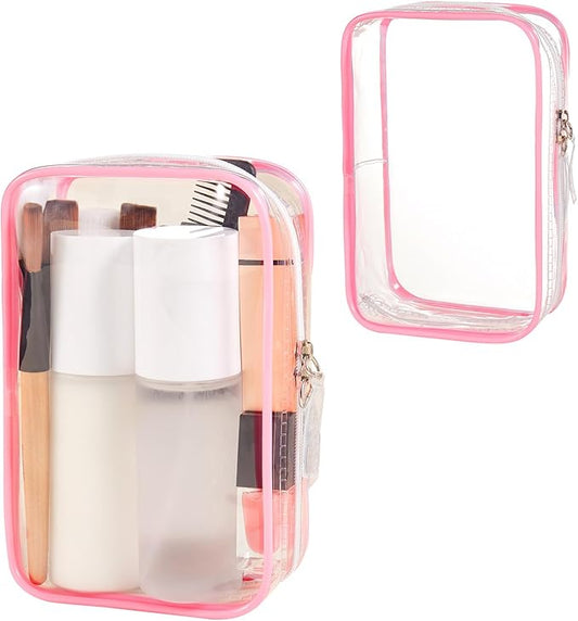 2 Packing Cubes 1 Quart Size Travel Bag TSA Approved Toiletry Bag Clear Small Purse Pouch International Long Flight Must Haves for Toiletries Makeup Liquids Airplane Europe Vacation Essentials