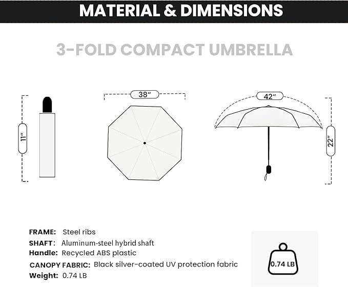 SIEPASA Compact Travel Umbrella - Windproof Auto Open/Close, Lightweight Folding Umbrella wIth Fiberglass Frame & Waterproof Canopy. Fits Backpack/Purse. (Pink Daisies)
