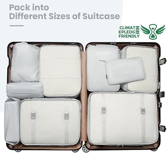 BAGAIL 6 Set/8 Set/10 Set Packing Cubes Various Sizes Packing Organizer for Travel Accessories Luggage Carry On Suitcase