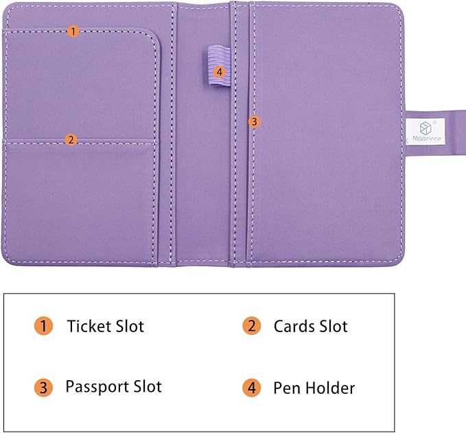 Melsbrinna Premium Leather Passport Holder Covers Case, Waterproof Rfid Blocking Travel Wallet Passport Holder with Pen Holder, Cute Passport Book for Women/Men