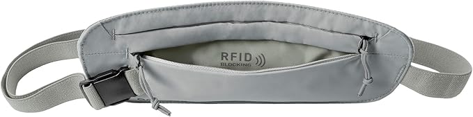 Eagle Creek Undercover RFID Money Belt – Slim Travel Waist Pouch with RFID Blocking – Secure Passport, Cards & Cash – Adjustable Strap – Lightweight & Discreet – Storm Grey