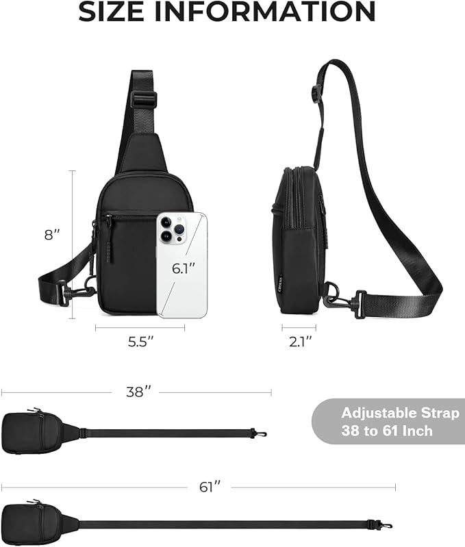CHOLISS Small Sling Bag for Women and Men, Crossbody Bags Trendy Fanny Packs Chest Bag with Extended Strap