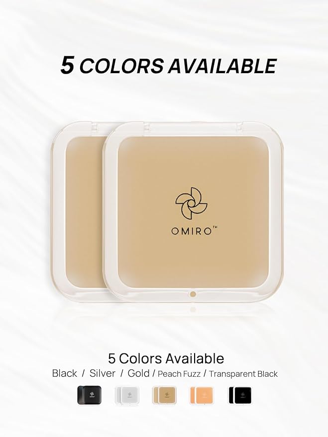 OMIRO Folding Compact Mirror, 1X/30X Magnification 3½” Pocket Size Square Hand Mirror for Travel Makeup (Gold)