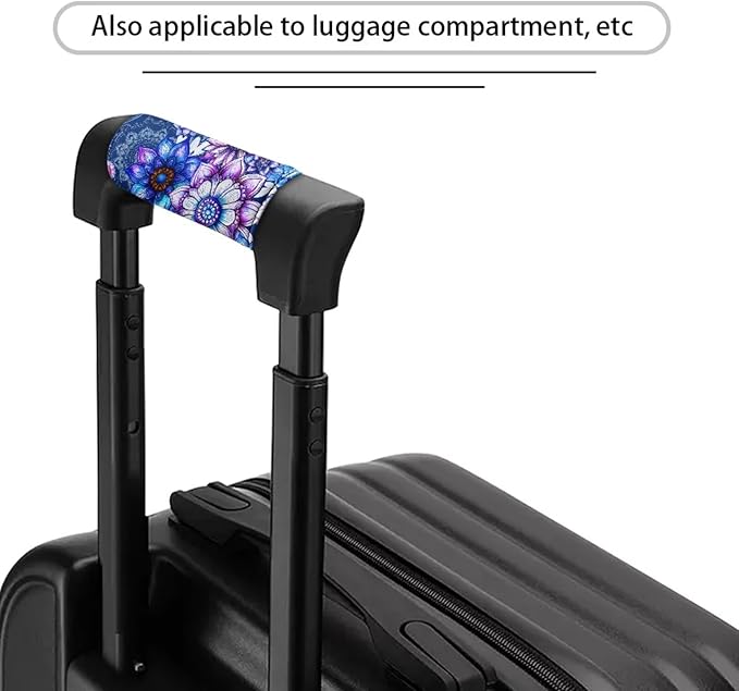 BIGCARJOB Purple Hippie Lotus Luggage Handle Wrap Set for Suitcase 2 Pieces Suitcase Identifier Protective Cover Trolley Case Grip Travel Luggage Accessories Door Handle