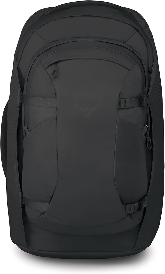 Osprey Farpoint 70L Men's Travel Backpack - Large Adjustable Travel Bag with Detachable Daypack, Black