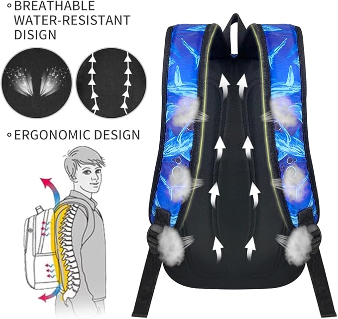 rickyh style School Backpack Travel Bag for Men & Women Lightweight College Back Pack with Laptop Compartmen