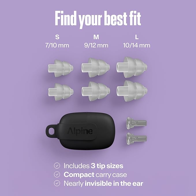 Alpine PartyPlug Concert Ear Plugs - Noise Reduction Ear Plugs for Party, Concert, Festival and Music - Reusable Earplugs (Transparent (Multisize))