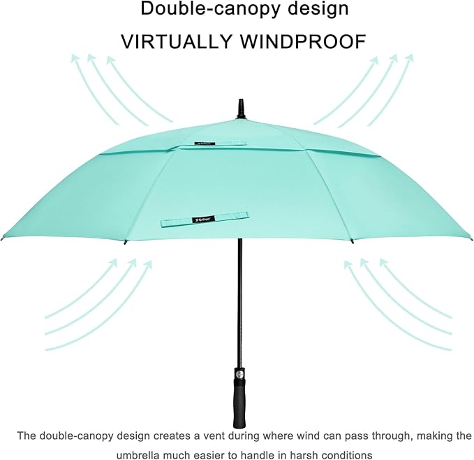 G4Free 47/54/62/68/72 Inch Automatic Open Golf Umbrella Oversize Extra Large Double Canopy Vented Windproof Waterproof Stick Umbrellas