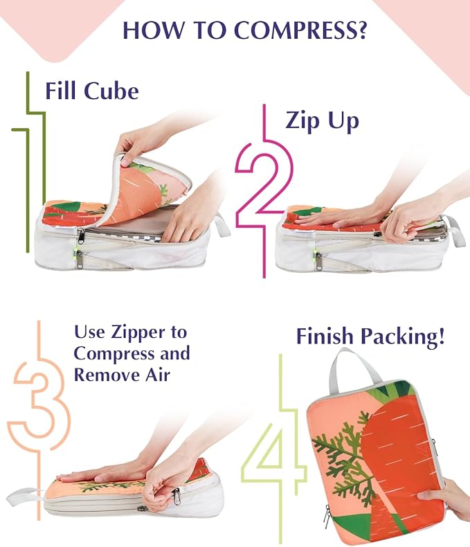 Gonex Compression Packing Cubes, 6pcs Expandable Storage Travel Luggage Bags Organizers with Shoe Bag Laundry Bag, Travel Cubes for Suitcase Carry On (Vegetable)