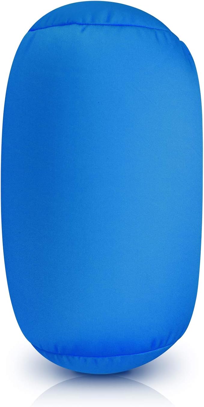 Squishy Microbead Neck Pillow, 7Inch x 12Inch Soft Travel Body Bed Pillow Bean Pillow for Kids Adult Chair Sleeping Car Seat, Fun Dormroom (Sky Blue)