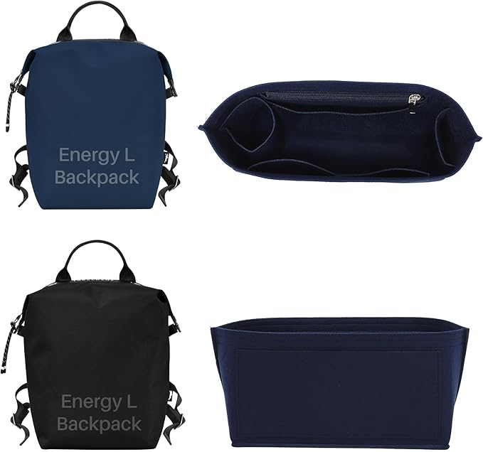Premium Felt Purse Organizer Insert for Longchamp Le Pliage, Zipper Long Champ Bag Organizer Insert with Cup Holder, 9 Compartments