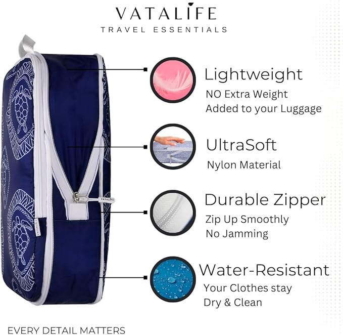 Compression Packing Cubes for Kids & Adults, Compressible Carry On Suit Case Organizer Luggage Kids Packing Cubes for Baby Bag Organizer Pouches for Luggage Blue Turtle 3pc Set