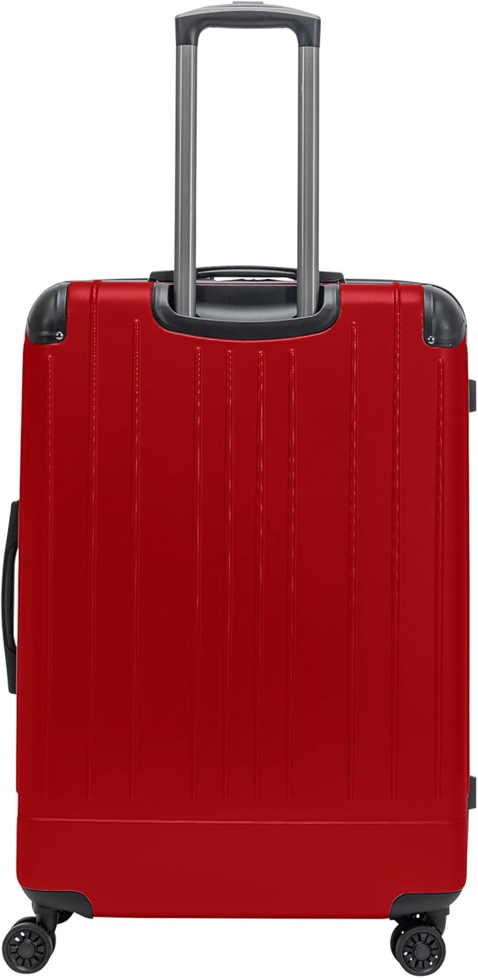 Flying Axis Collection Lightweight Hardside Expandable 8-Wheel Spinner Luggage, Cherry Red, 28-Inch Checked
