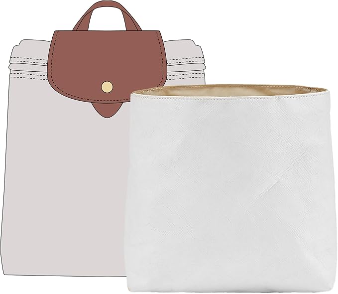 Doxo Upgraded Backpack Organzier Insert Compatible with Longchamp Le Pliage Backpack and More, Ultra-light Waterproof DupontPaper Bag Organizer (White)