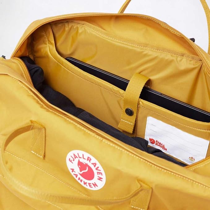 Fjallraven Kanken Weekender Bag, Large Travel Tote and Duffel for Overnight and Everyday Carry, Ochre, One Size
