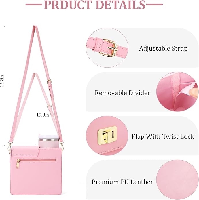 Stanley Purse Cup Holder Bag- Outdoor Portable Crossbody Bag for Stanley Cup Tumbler Purse