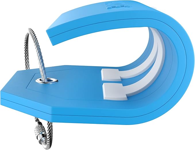 Shacke Initial Luggage Tag with Full Privacy Cover and Stainless Steel Loop - Aqua Teal (Letter V)