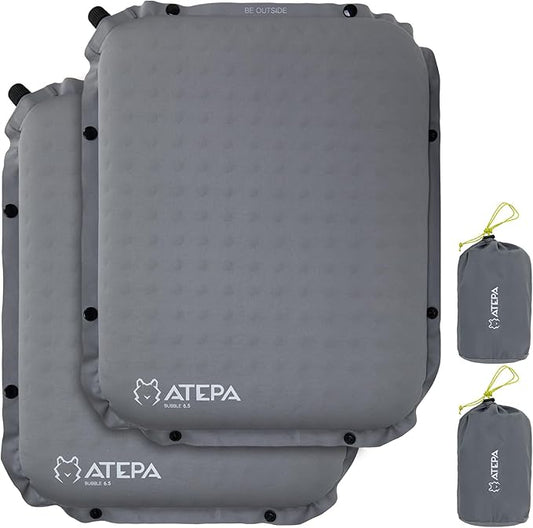 ATEPA Inflatable Seat Cushion, Self-Inflating Portable Stadium Airplane Travel Foam Cushion Pad for Camping, Sports Events, Outdoor